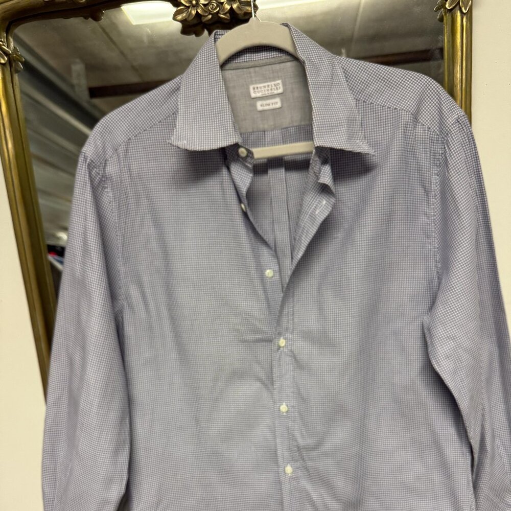 Brunello Cucinelli Slim Fit Check Shirt